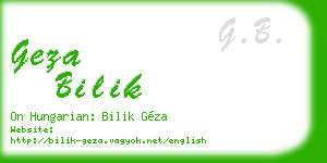 geza bilik business card