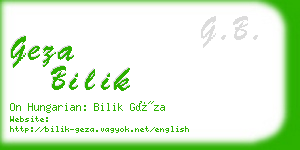 geza bilik business card